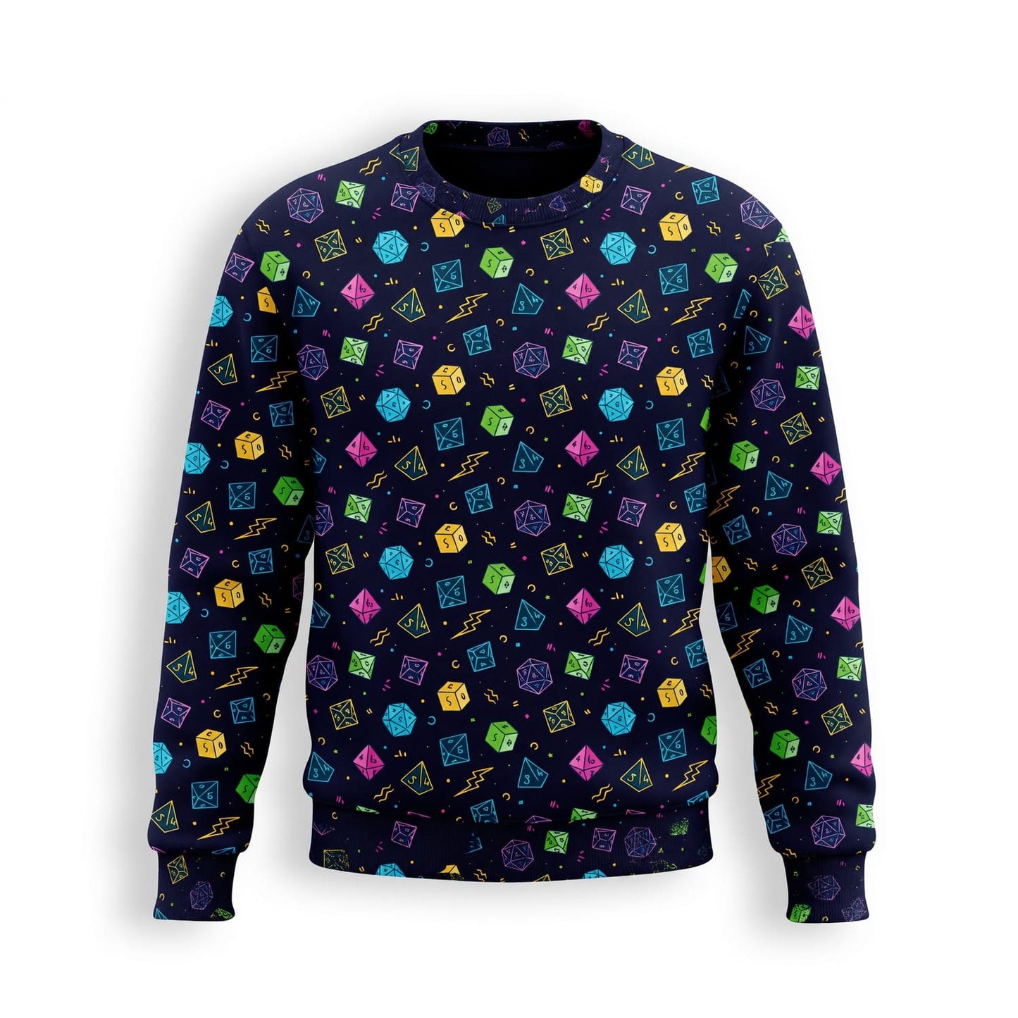 Dice AOP T-Shirt - Neon Tabletop RPG Gamer Streetwear