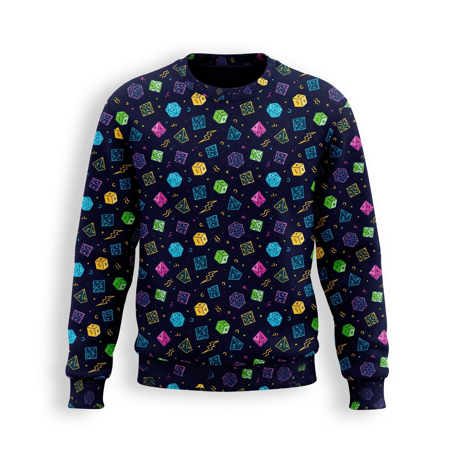 Dice AOP T-Shirt - Neon Tabletop RPG Gamer Streetwear