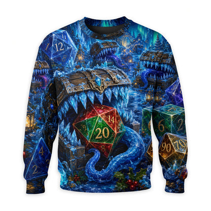 Dice Winter Wonderland AOP T-Shirt - Icy Fantasy RPG Art