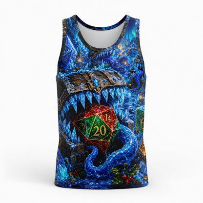 Dice Winter Wonderland AOP T-Shirt - Icy Fantasy RPG Art