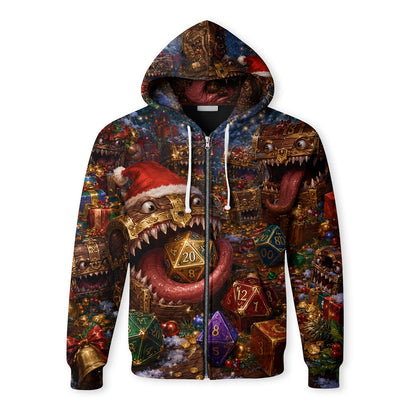Christmas Mimic Dice AOP T-Shirt - Fantasy Holiday Streetwear