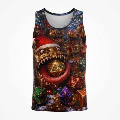 Christmas Mimic Dice AOP T-Shirt - Fantasy Holiday Streetwear