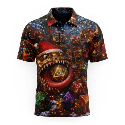 Christmas Mimic Dice AOP T-Shirt - Fantasy Holiday Streetwear