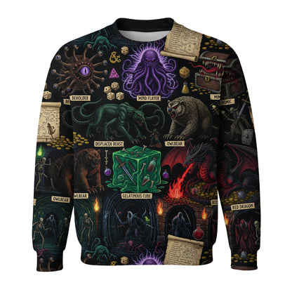 Monsters AOP T-Shirt - Fantasy RPG Dungeon Creatures