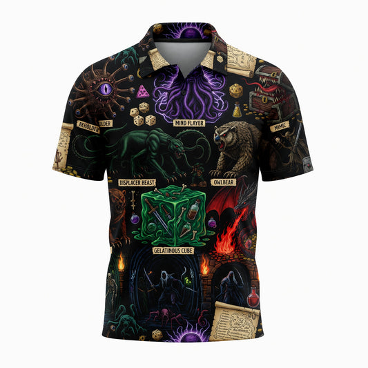 Monsters AOP T-Shirt - Fantasy RPG Dungeon Creatures