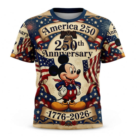 America 250 Mouse 250th Anniversary AOP Apparel