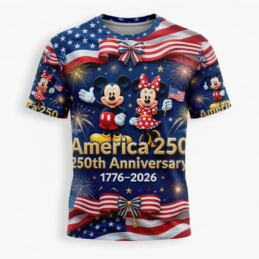 America 250 Mouse Patriotic AOP Apparel