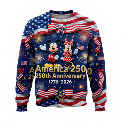 America 250 Mouse Patriotic AOP Apparel