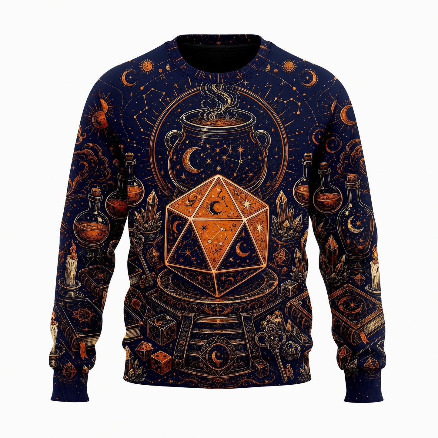 Celestial D20 AOP T-Shirt - Mystic Witchcraft Occult Dice Design