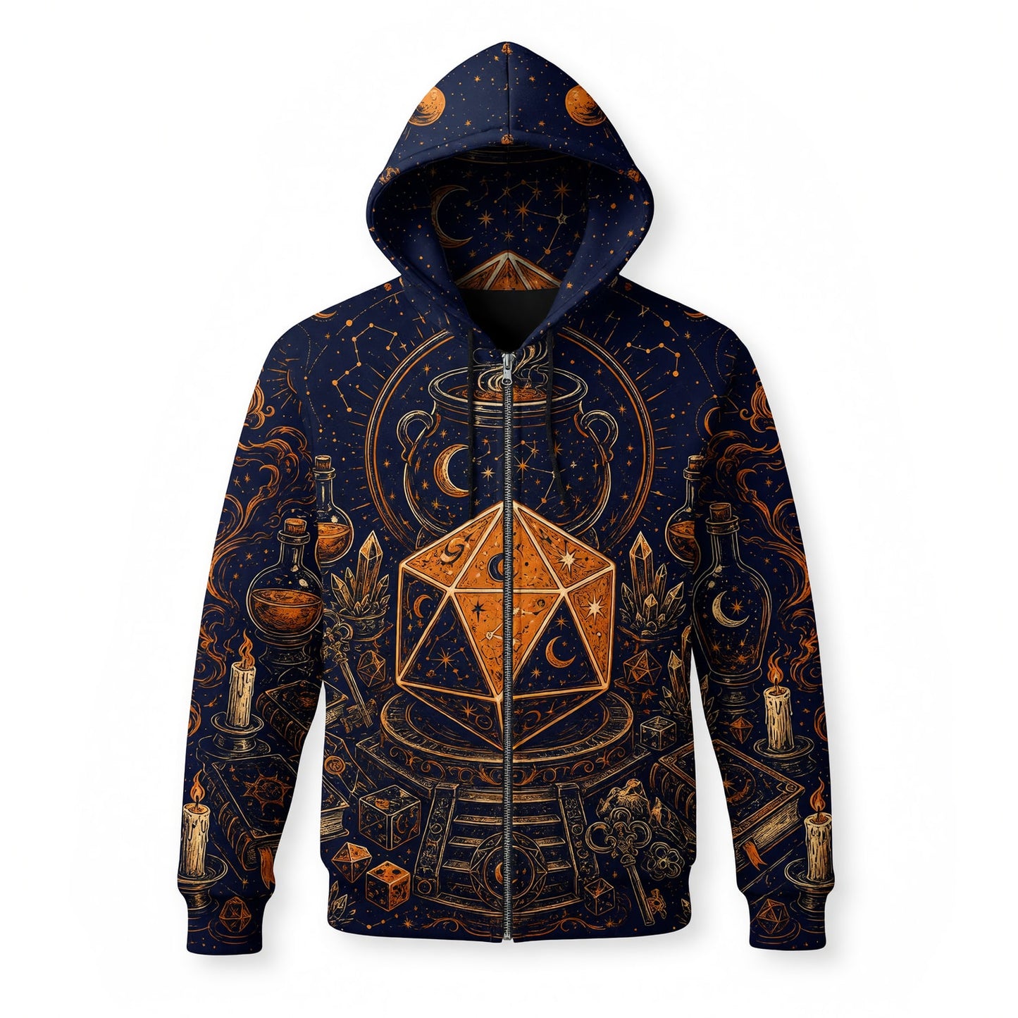Celestial D20 AOP T-Shirt - Mystic Witchcraft Occult Dice Design