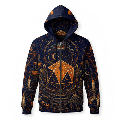 Celestial D20 AOP T-Shirt - Mystic Witchcraft Occult Dice Design