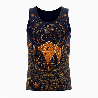Celestial D20 AOP T-Shirt - Mystic Witchcraft Occult Dice Design
