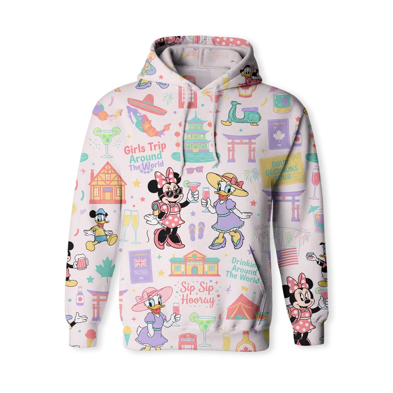 Girls Trip AOP T-Shirt - Mouse Lady Duck Drinking World Tour