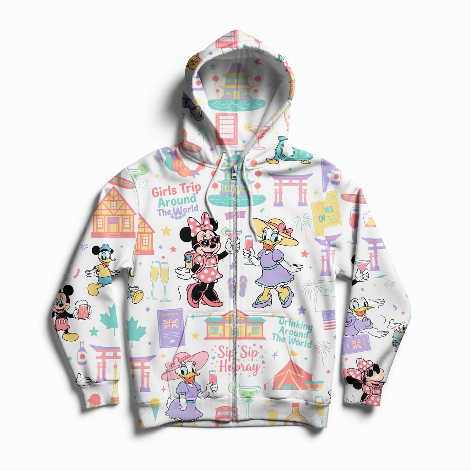 Girls Trip AOP T-Shirt - Mouse Lady Duck Drinking World Tour