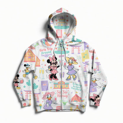 Girls Trip AOP T-Shirt - Mouse Lady Duck Drinking World Tour