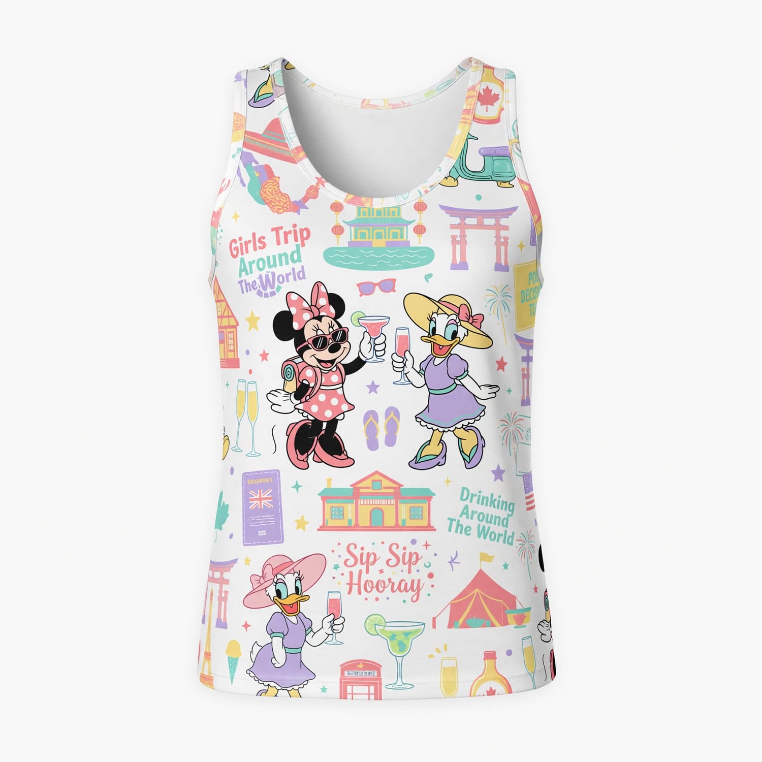 Girls Trip AOP T-Shirt - Mouse Lady Duck Drinking World Tour