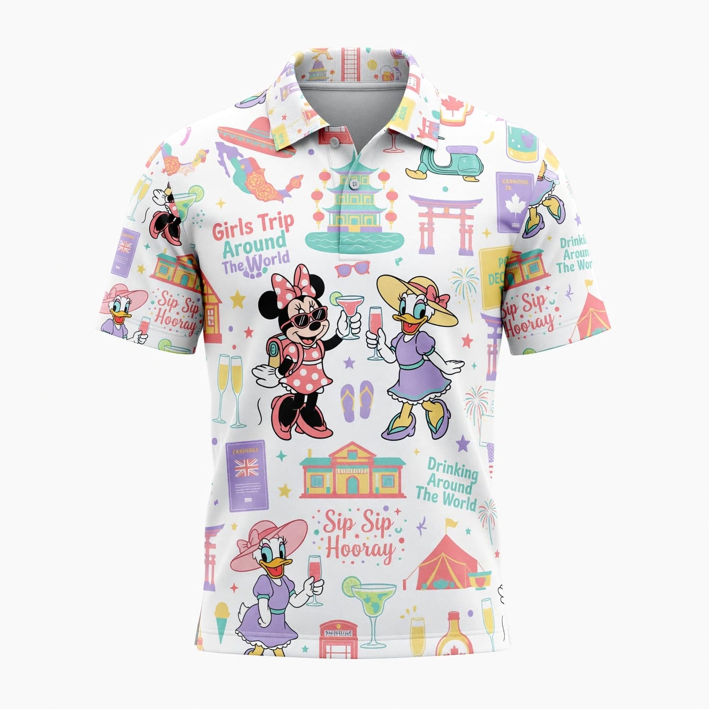 Girls Trip AOP T-Shirt - Mouse Lady Duck Drinking World Tour