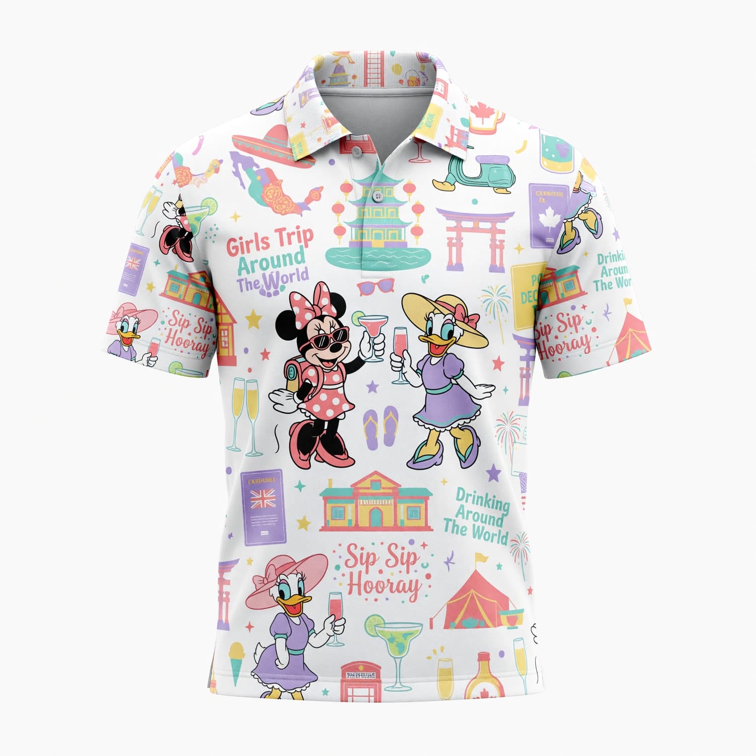 Girls Trip AOP T-Shirt - Mouse Lady Duck Drinking World Tour