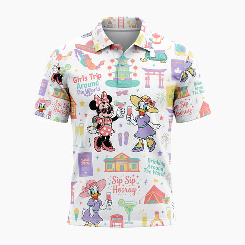 Girls Trip AOP T-Shirt - Mouse Lady Duck Drinking World Tour