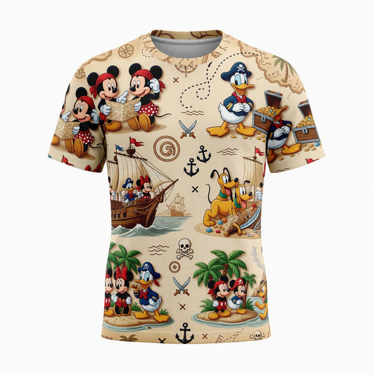 Mouse Pirate AOP T-Shirt - Vintage Treasure Map Adventure