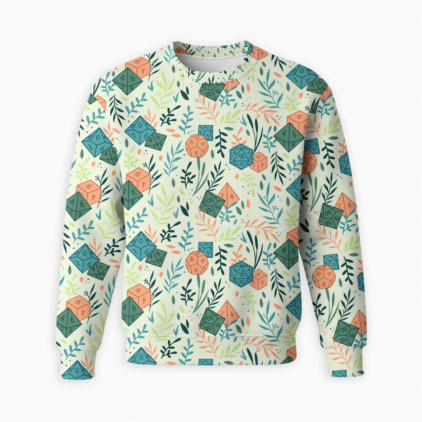 Botanical Dice AOP T-Shirt - Floral RPG Nature Pattern