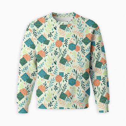 Botanical Dice AOP T-Shirt - Floral RPG Nature Pattern