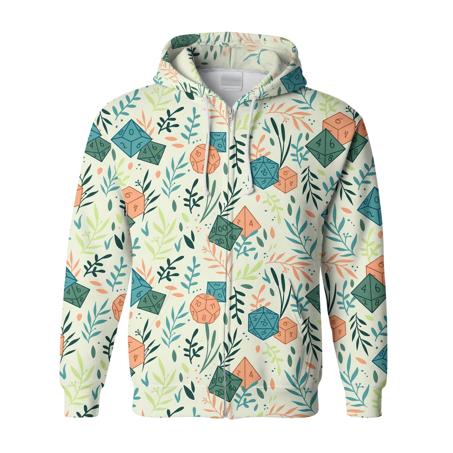 Botanical Dice AOP T-Shirt - Floral RPG Nature Pattern