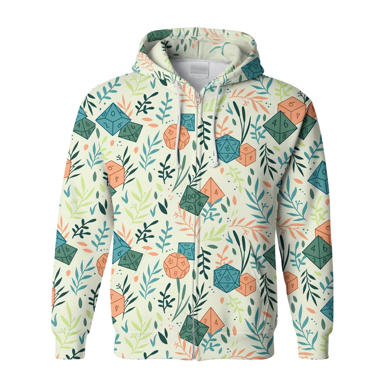 Botanical Dice AOP T-Shirt - Floral RPG Nature Pattern