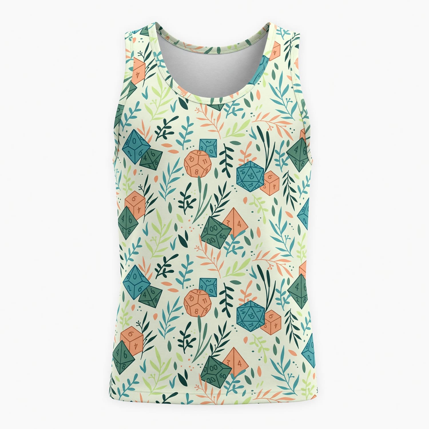Botanical Dice AOP T-Shirt - Floral RPG Nature Pattern