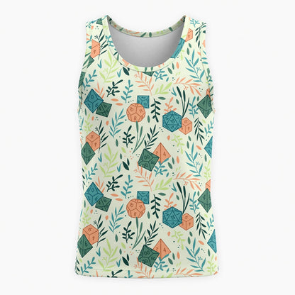 Botanical Dice AOP T-Shirt - Floral RPG Nature Pattern