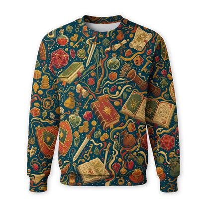 Fantasy Dungeon AOP T-Shirt - Fantasy RPG Dice Pattern