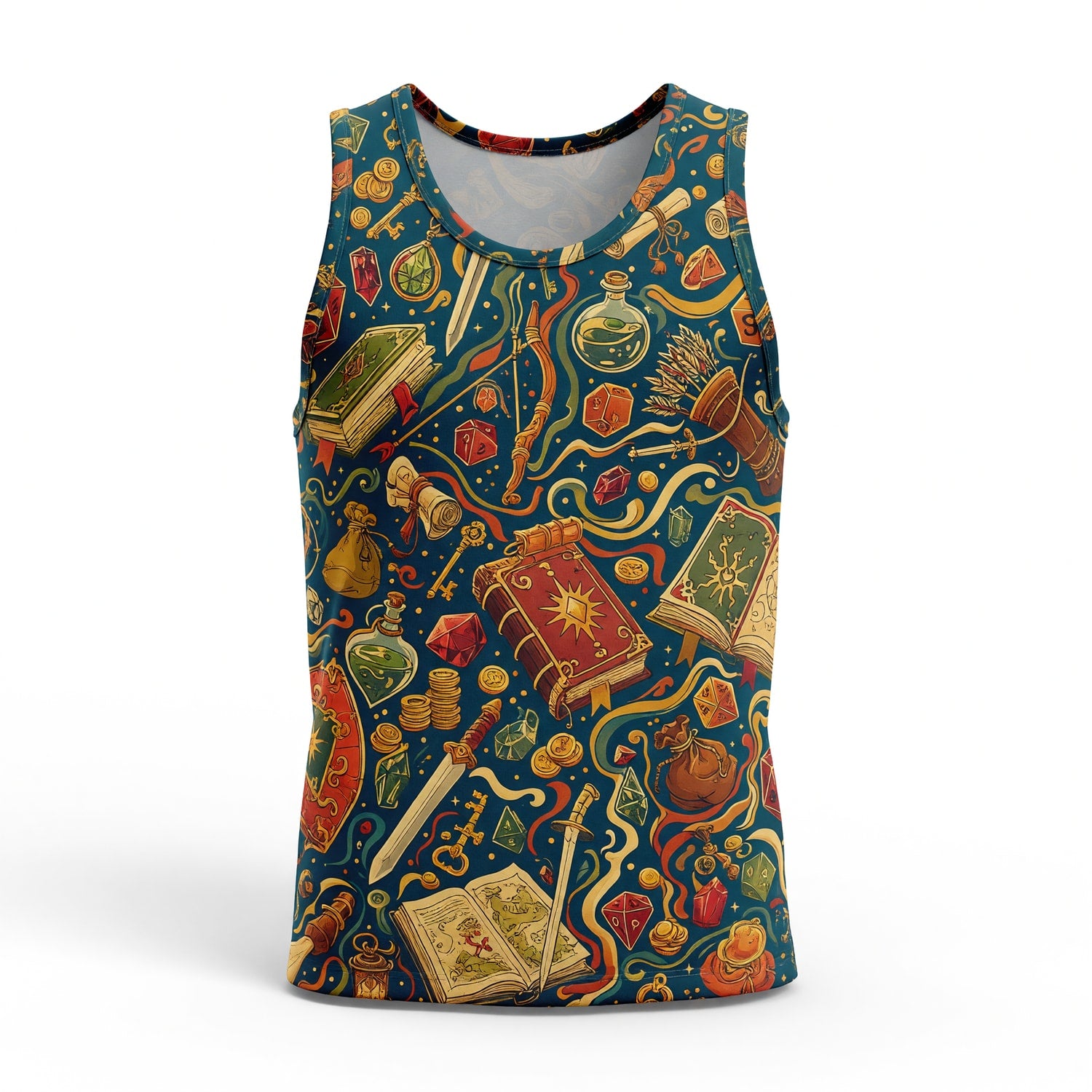 Fantasy Dungeon AOP T-Shirt - Fantasy RPG Dice Pattern