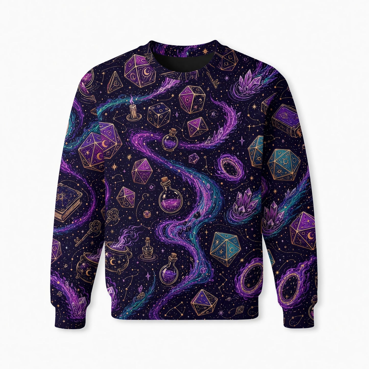 Celestial Dice AOP T-Shirt - Mystic Fantasy RPG Apparel