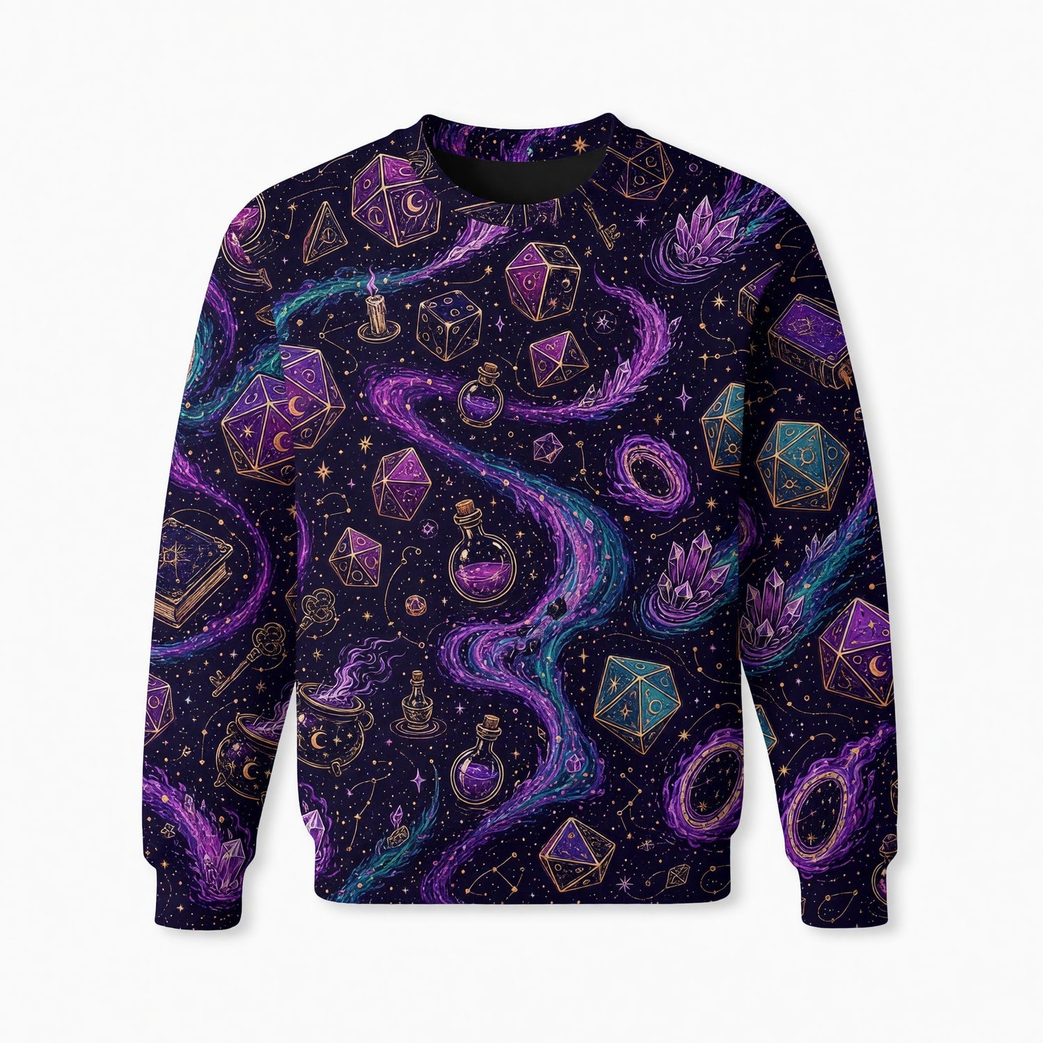 Celestial Dice AOP T-Shirt - Mystic Fantasy RPG Apparel