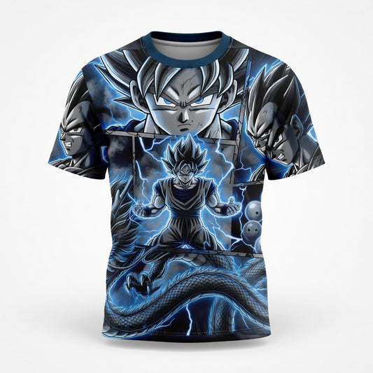 Anime Warrior Blue Lightning All Over Print Apparel