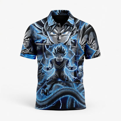 Anime Warrior Blue Lightning All Over Print Apparel
