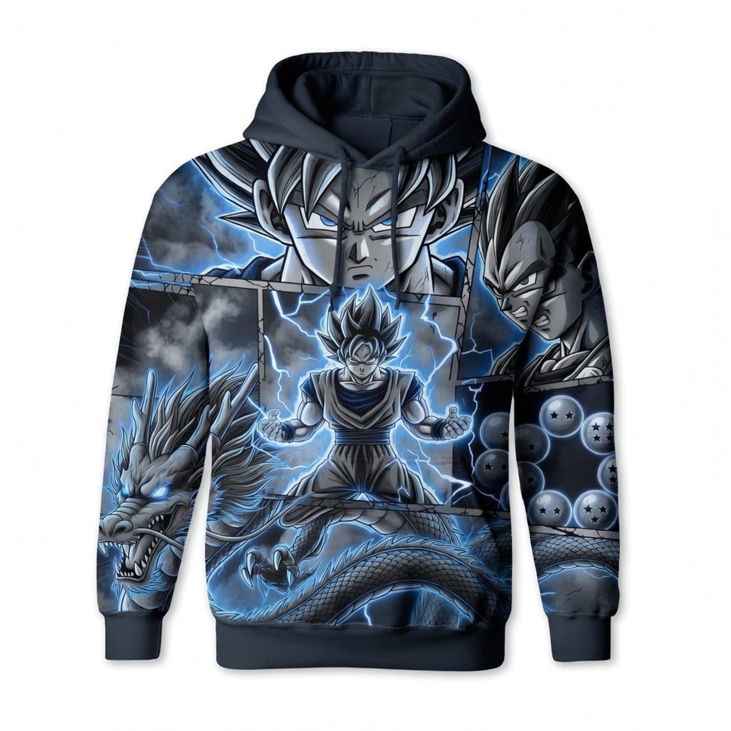 Anime Warrior Blue Lightning All Over Print Apparel