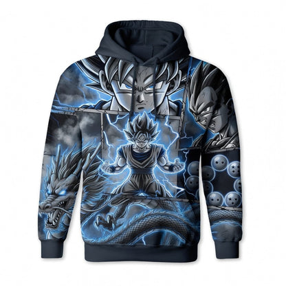 Anime Warrior Blue Lightning All Over Print Apparel