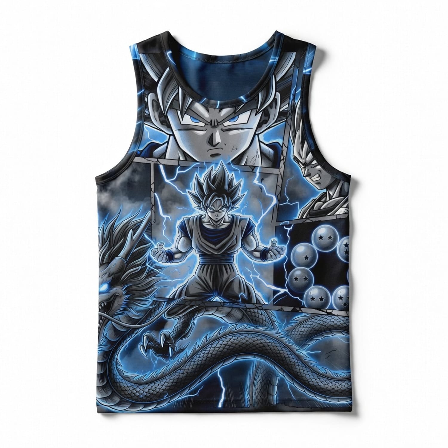 Anime Warrior Blue Lightning All Over Print Apparel