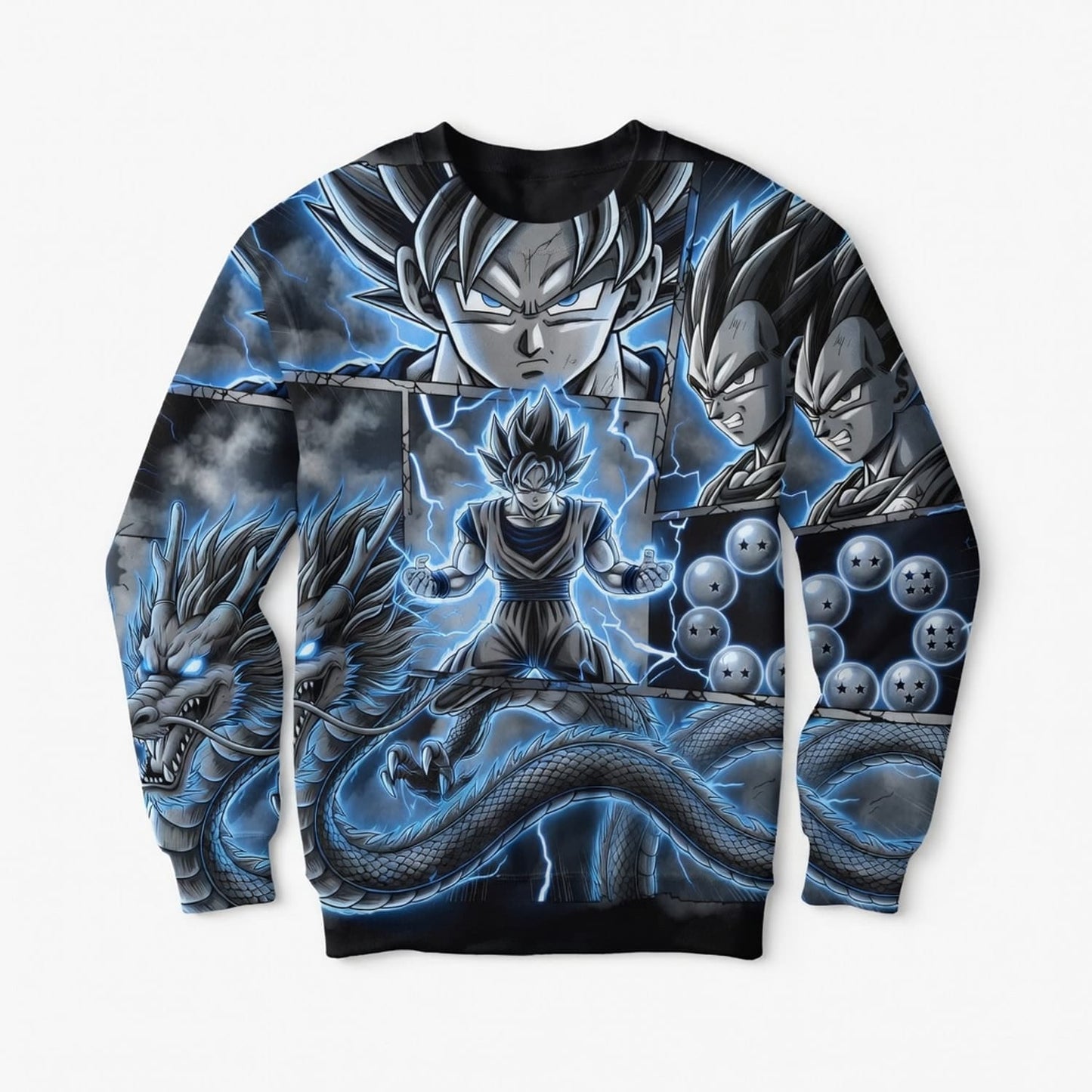 Anime Warrior Blue Lightning All Over Print Apparel