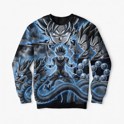 Anime Warrior Blue Lightning All Over Print Apparel
