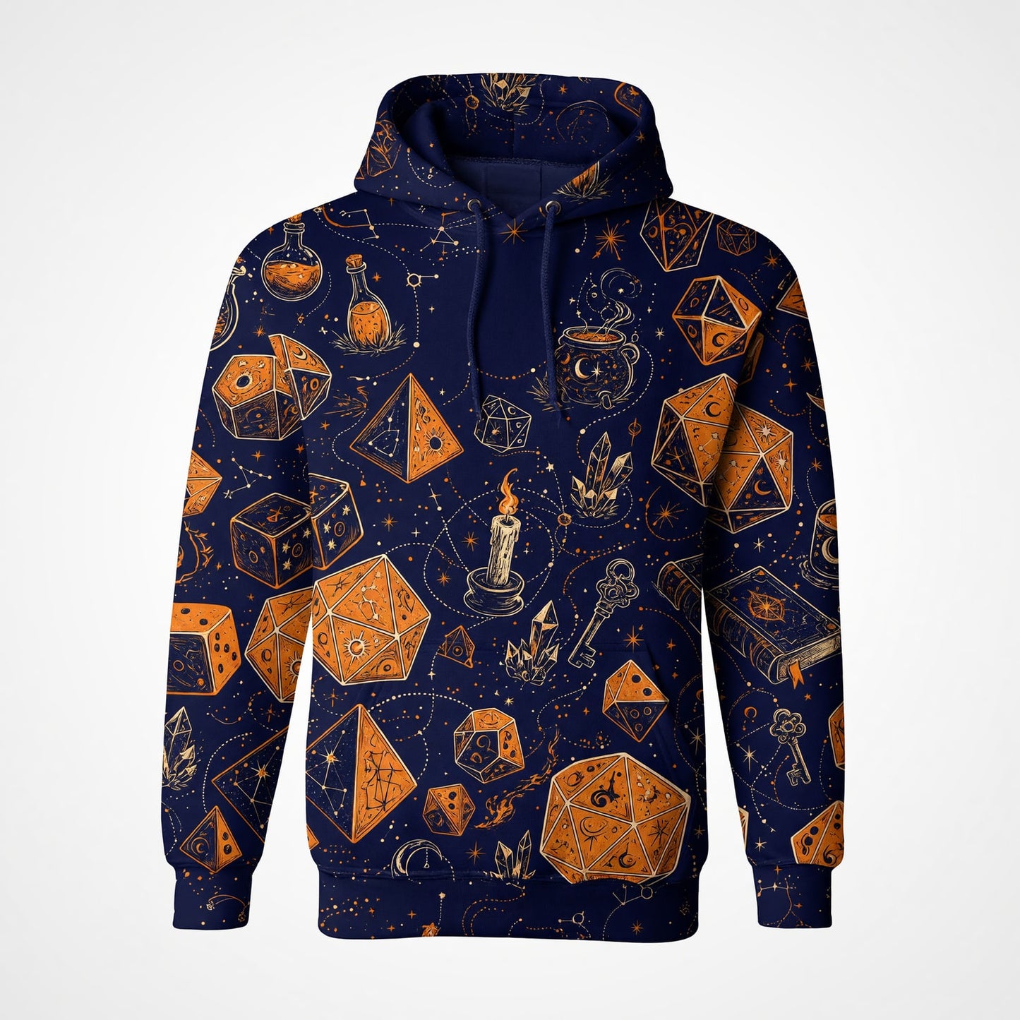 Celestial Dice Witchcraft AOP T-Shirt - Mystic Astrology Pattern