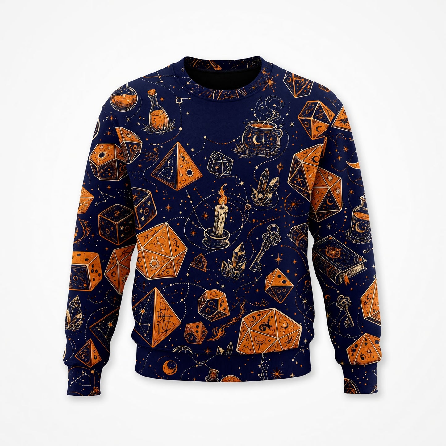Celestial Dice Witchcraft AOP T-Shirt - Mystic Astrology Pattern