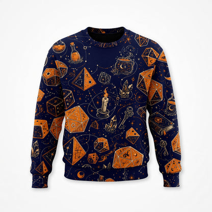 Celestial Dice Witchcraft AOP T-Shirt - Mystic Astrology Pattern