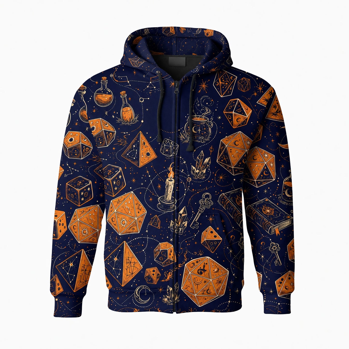 Celestial Dice Witchcraft AOP T-Shirt - Mystic Astrology Pattern