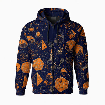 Celestial Dice Witchcraft AOP T-Shirt - Mystic Astrology Pattern