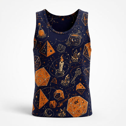 Celestial Dice Witchcraft AOP T-Shirt - Mystic Astrology Pattern