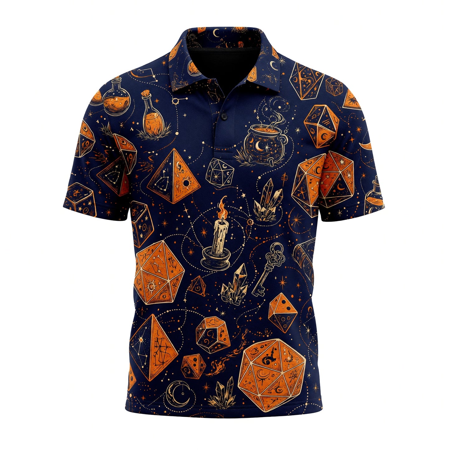 Celestial Dice Witchcraft AOP T-Shirt - Mystic Astrology Pattern
