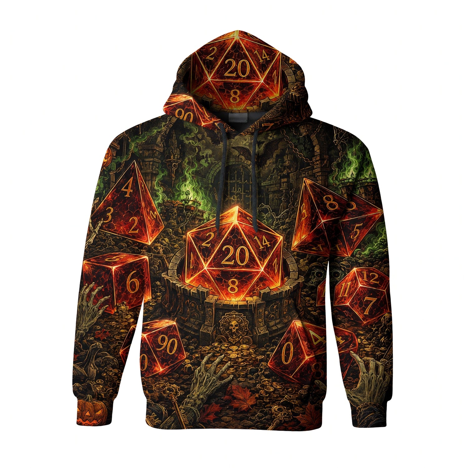 Dice Halloween AOP T-Shirt - Dark Fantasy RPG Dungeonwear