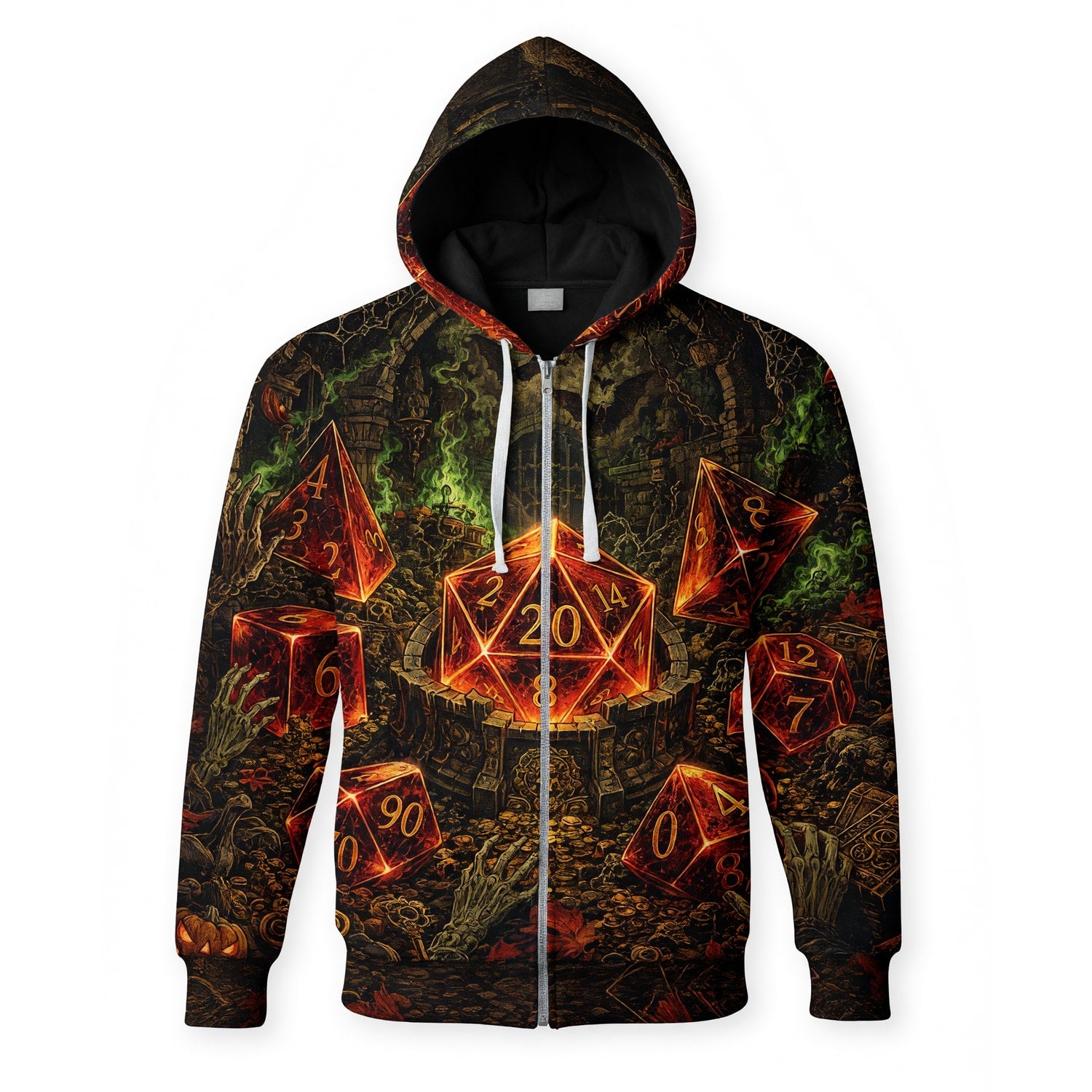 Dice Halloween AOP T-Shirt - Dark Fantasy RPG Dungeonwear